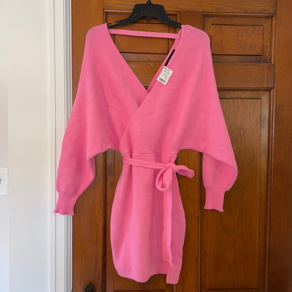 Brand new pink mini sweater dress